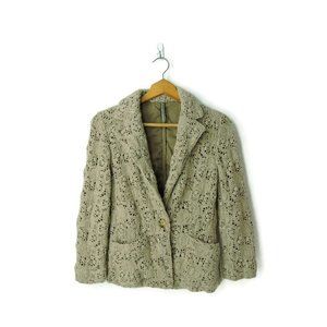 Piazza Sempione Italy 44 tan crochet jacket